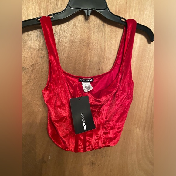 Fashionnova Valentine’s Day Wine and Dine velvet Corset Top - NWT - Picture 2 of 12